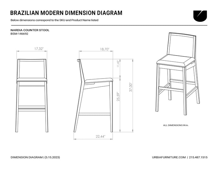 Nardia Cane Counter Stool - Urbia Chairs - Medley Ivory Nogal - HORNE