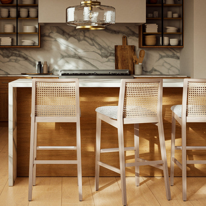 Nardia Cane Counter Stool - Urbia Chairs - Medley Ivory Nogal - HORNE