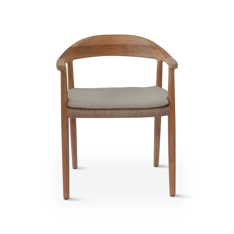 Naxos Arm Chair - BETACO Chairs - w/Seat Cushion / Linen Wicker / Teak / Cico 271 - HORNE