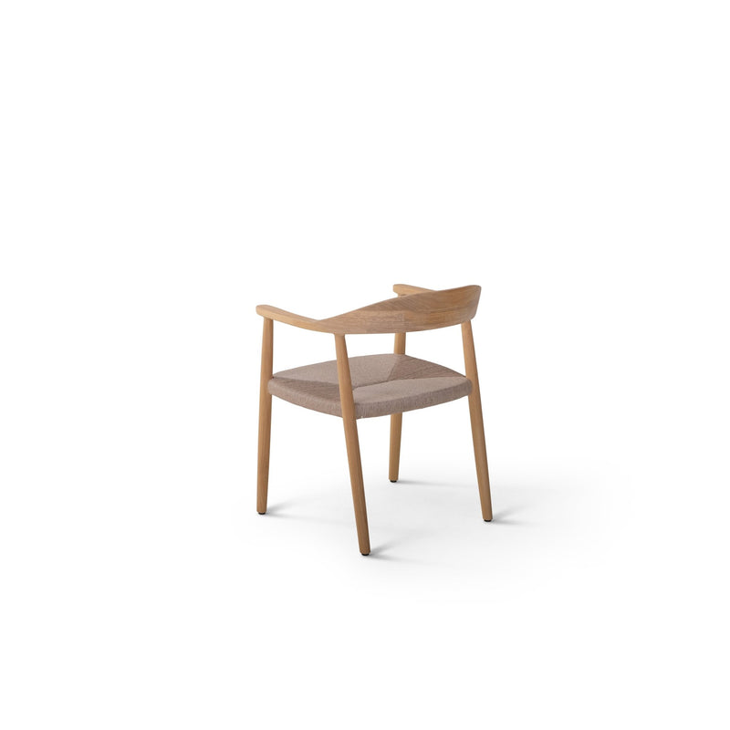 Naxos Arm Chair - BETACO Chairs - w/Seat Cushion / Linen Wicker / Teak / Cico 271 - HORNE