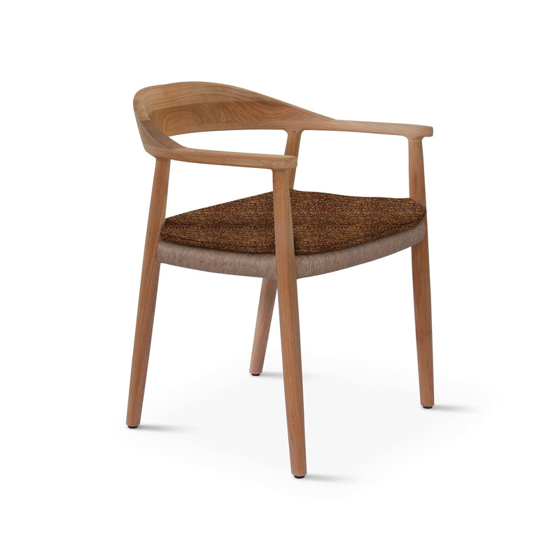Naxos Arm Chair - BETACO Chairs - w/Seat Cushion / Linen Wicker / Teak / Cico 271 - HORNE