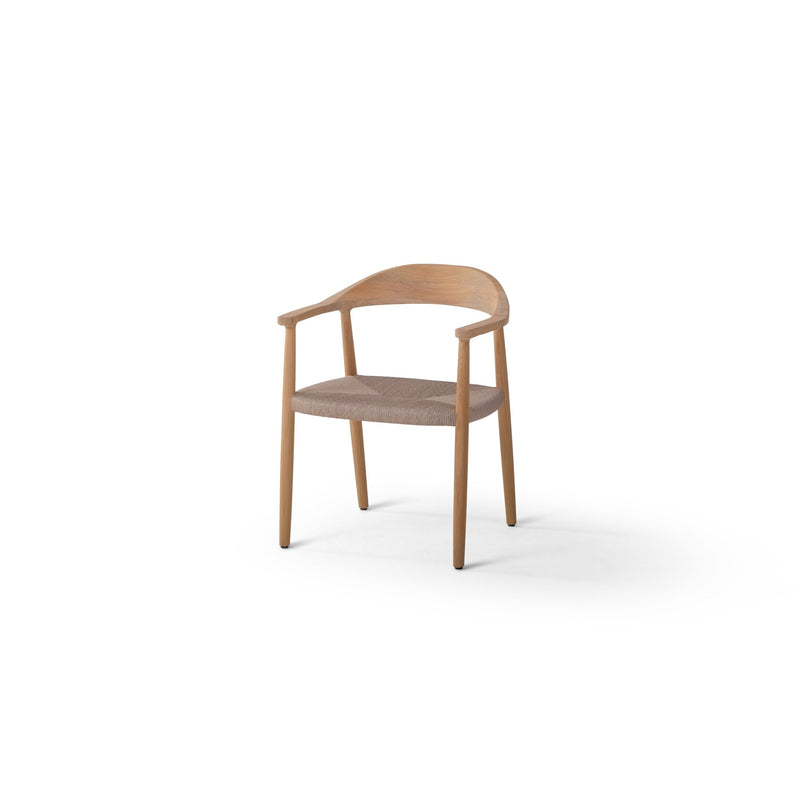 Naxos Arm Chair - BETACO Chairs - w/Seat Cushion / Linen Wicker / Teak / Cico 271 - HORNE