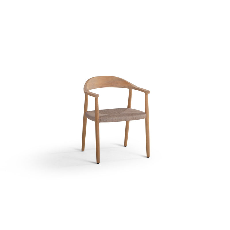 Naxos Arm Chair - BETACO Chairs - w/Seat Cushion / Linen Wicker / Teak / Cico 271 - HORNE
