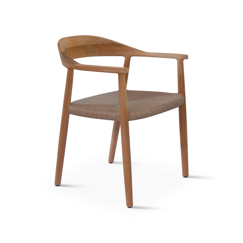 Naxos Arm Chair - BETACO Chairs - w/Seat Cushion / Linen Wicker / Teak / Cico 271 - HORNE