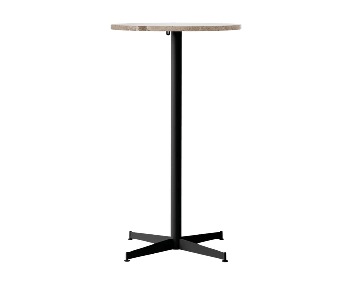 Nook Bar Table - Audo Copenhagen Tables + Desks - Ø24 in - Black - Kunis Breccia - HORNE