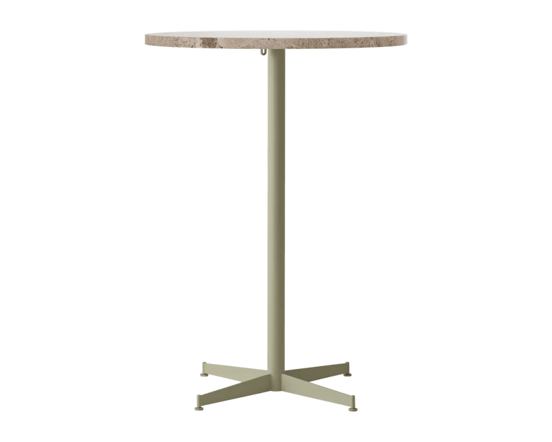 Nook Bar Table - Audo Copenhagen Tables + Desks - Ø24 in - Olive - Estremoz Marble - HORNE