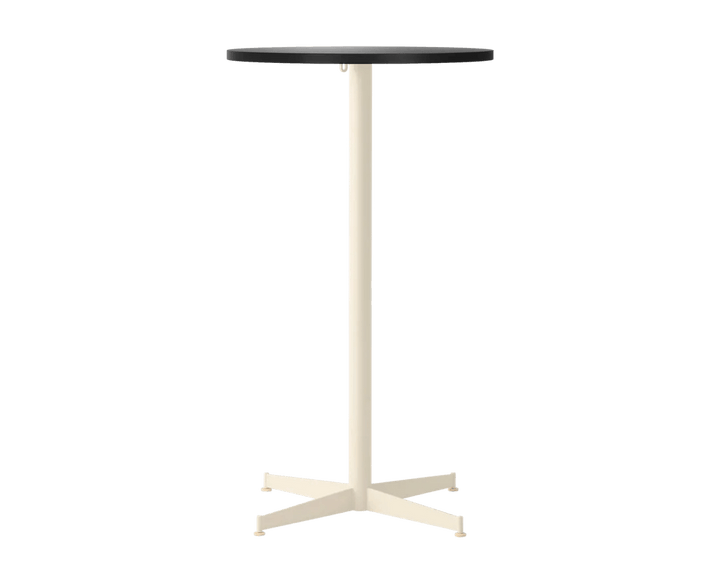 Nook Bar Table - Audo Copenhagen Tables + Desks - Ø24 in - Ivory - Linoleum Charcoal - HORNE