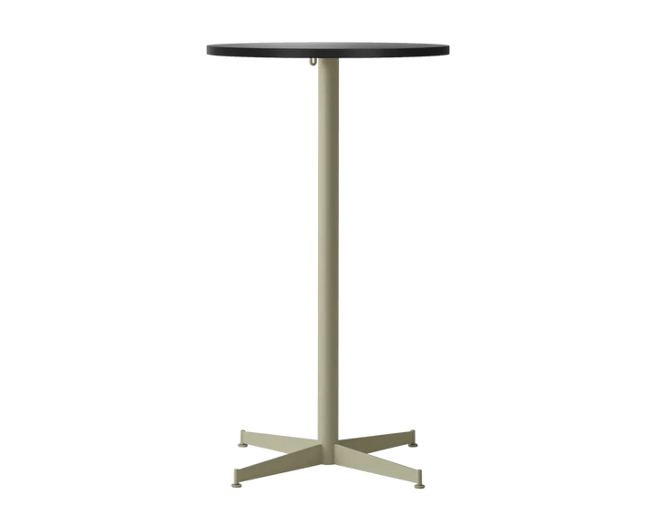 Nook Bar Table - Audo Copenhagen Tables + Desks - Ø24 in - Olive - Linoleum Charcoal - HORNE