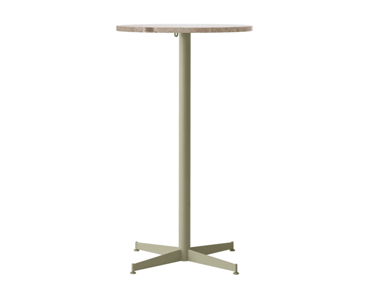 Nook Bar Table - Audo Copenhagen Tables + Desks - Ø24 in - Olive - Kunis Breccia - HORNE