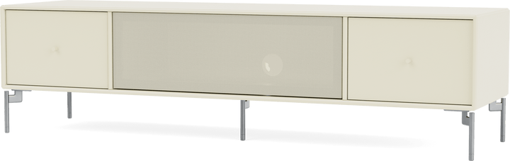 Octave II TV & Sound Bench - With Legs - Montana - Sideboards + Cabinets - Vanilla - Matte Chrome - HORNE