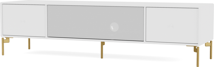 Octave II TV & Sound Bench - With Legs - Montana - Sideboards + Cabinets - New White - Brass - HORNE