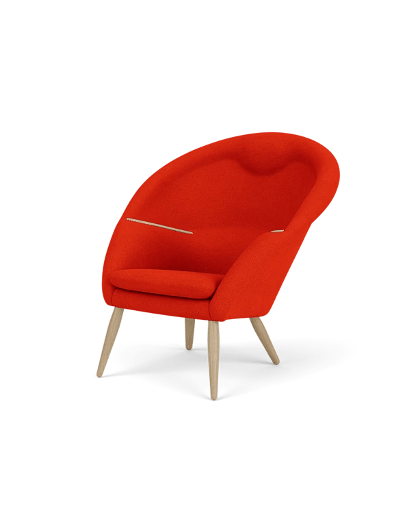 Oda Lounge Chair - Audo Copenhagen Chairs - Natural Oak - Hallingdal 65 Fabric - 0600 - HORNE