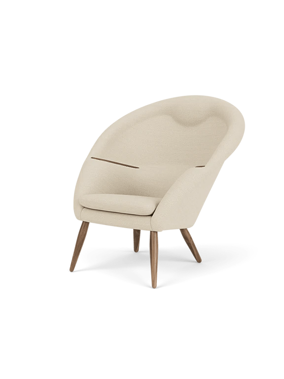 Oda Lounge Chair - Audo Copenhagen Chairs - Walnut - Hallingdal 65 Fabric - 0200 - HORNE