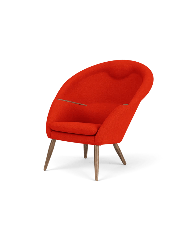 Oda Lounge Chair - Audo Copenhagen Chairs - Walnut - Hallingdal 65 Fabric - 0600 - HORNE