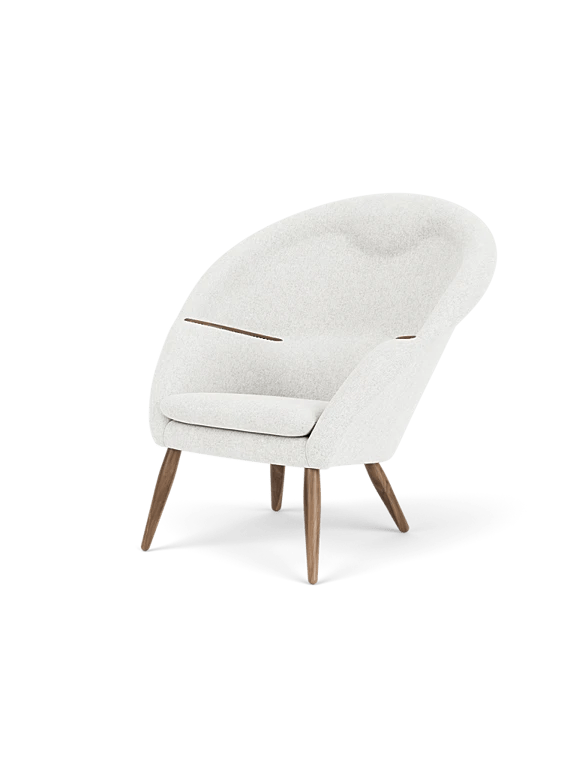 Oda Lounge Chair - Audo Copenhagen Chairs - Walnut - Hallingdal 65 Fabric - 0110 - HORNE