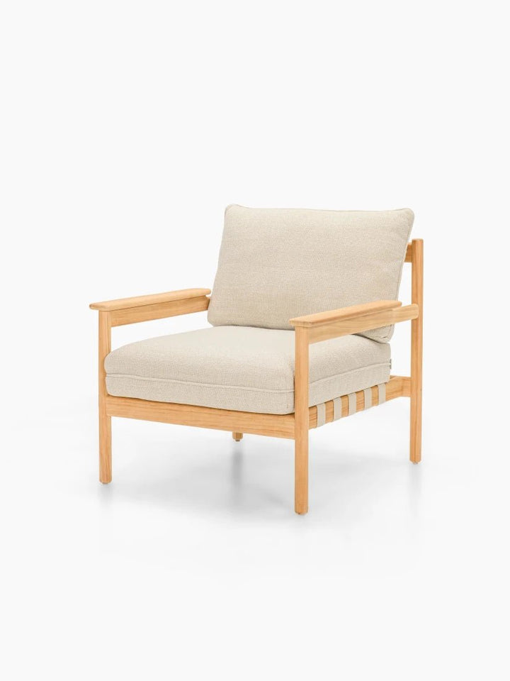 Oda Lounge Chair - Vincent Sheppard Outdoor Furniture - Lime White Boucle - HORNE