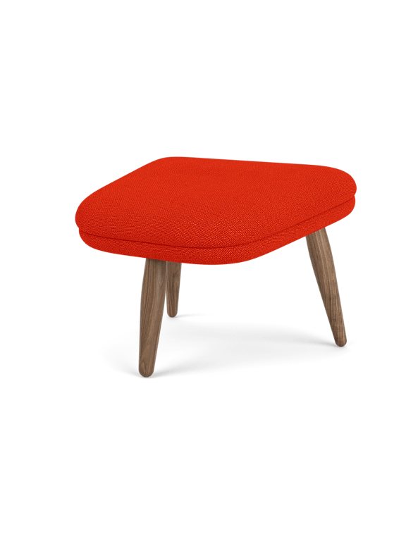 Oda Ottoman - Audo Copenhagen Stools + Benches + Ottomans - Walnut - Hallingdal 65 Fabric - 0600 - HORNE