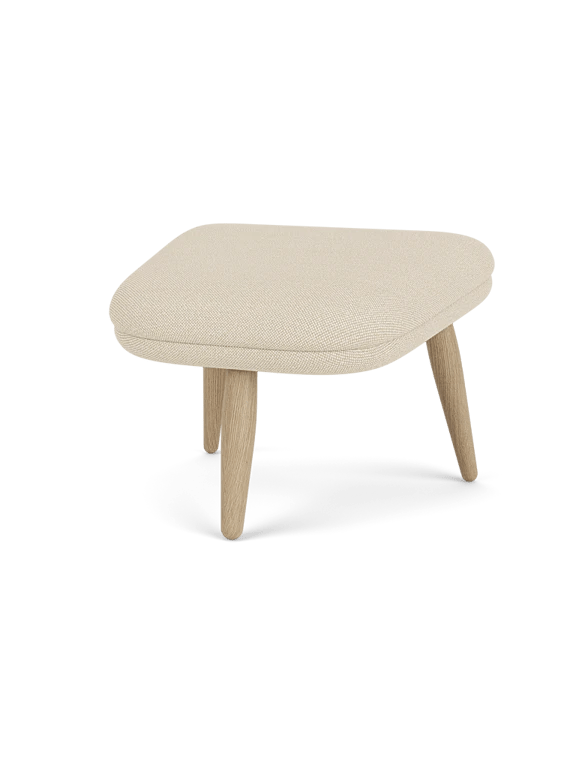 Oda Ottoman - Audo Copenhagen Stools + Benches + Ottomans - Natural Oak - Hallingdal 65 Fabric - 0200 - HORNE