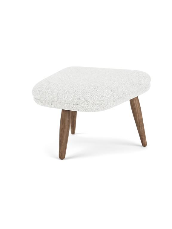 Oda Ottoman - Audo Copenhagen Stools + Benches + Ottomans - Walnut - Hallingdal 65 Fabric - 0110 - HORNE