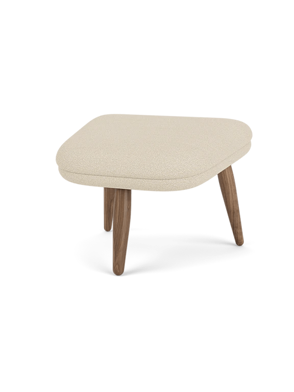 Oda Ottoman - Audo Copenhagen Stools + Benches + Ottomans - Walnut - Hallingdal 65 Fabric - 0200 - HORNE