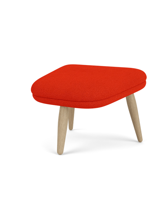 Oda Ottoman - Audo Copenhagen Stools + Benches + Ottomans - Natural Oak - Hallingdal 65 Fabric - 0600 - HORNE