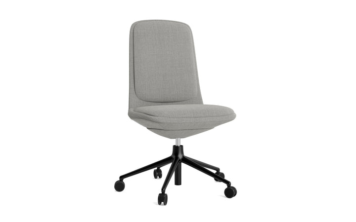 Off Chair Low 5W Gas Lift With Cushion - Normann Copenhagen Swivel Chairs - Off Chair Low 5W Gas Lift Black Alu With Cushion - Remix 133 - HORNE