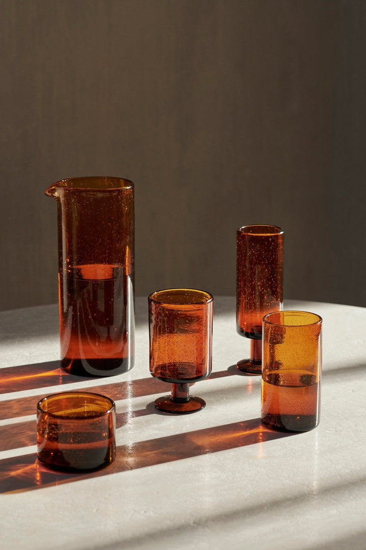 Oli Wine Glass - Ferm Living Glassware - Amber - HORNE