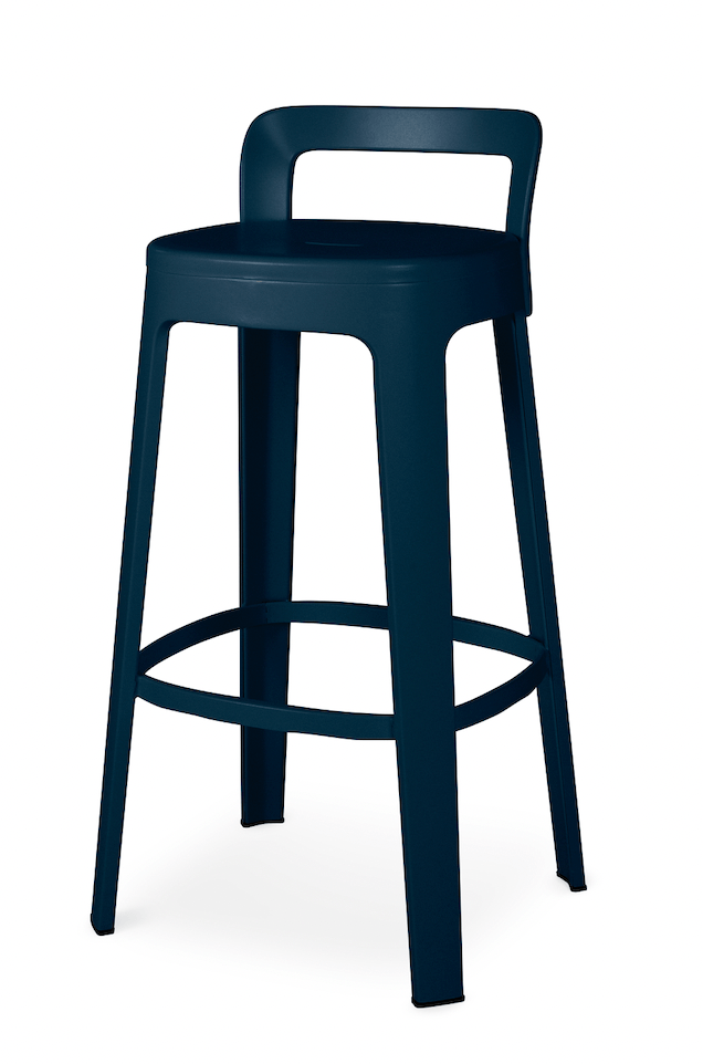 Ombra Bar Stool - RS Barcelona - Stools + Benches + Ottomans - Add Backrest - Blue - HORNE