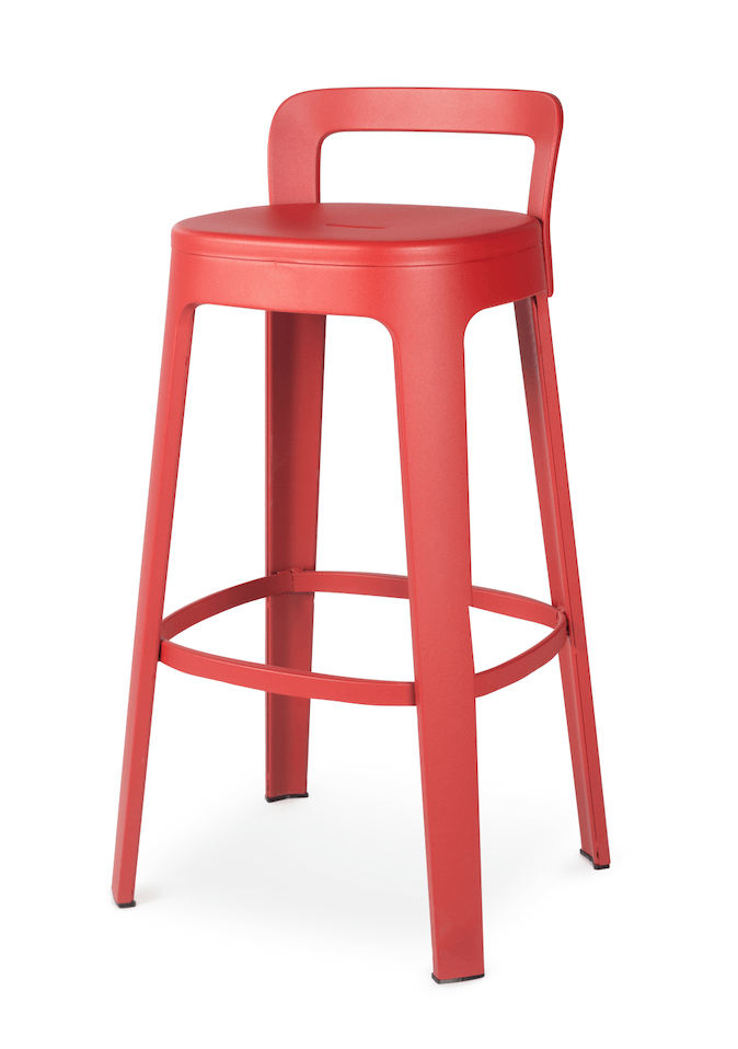Ombra Bar Stool - RS Barcelona - Stools + Benches + Ottomans - Add Backrest - Red - HORNE
