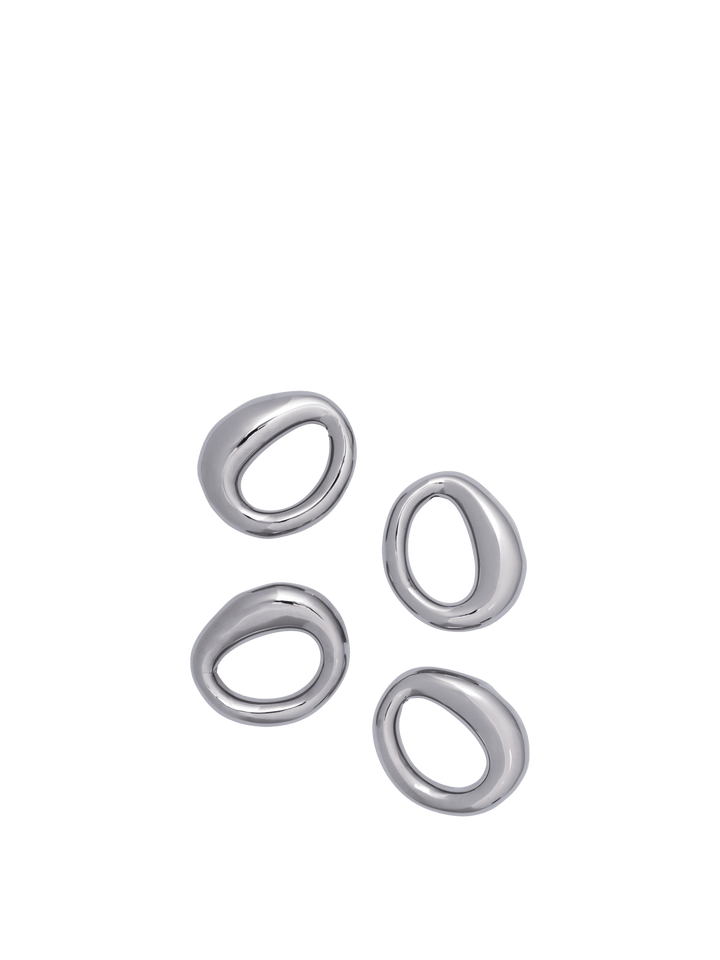 Orrith Napkin Rings - Set of 4 - Ferm Living Kitchen Tools - Silver - HORNE