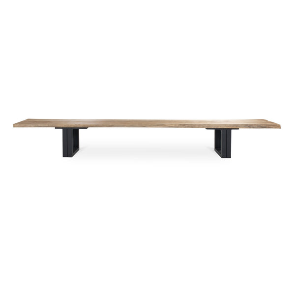 Otranto Bench - BETACO Stools + Benches + Ottomans - 110.2"W / Black Aluminum / Teak - HORNE