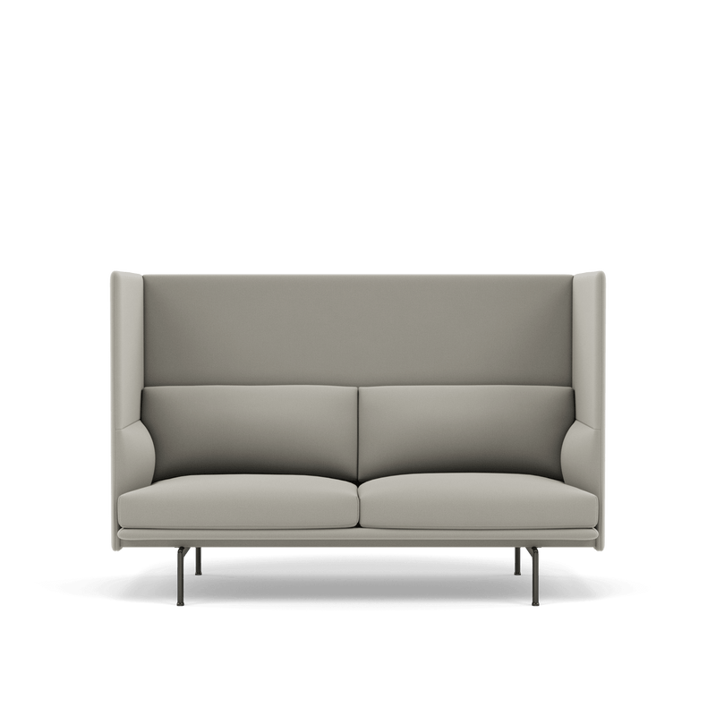 Outline Highback Sofa 100 - 2 - Seater - Muuto Sofas - Black - Remix 163 - HORNE