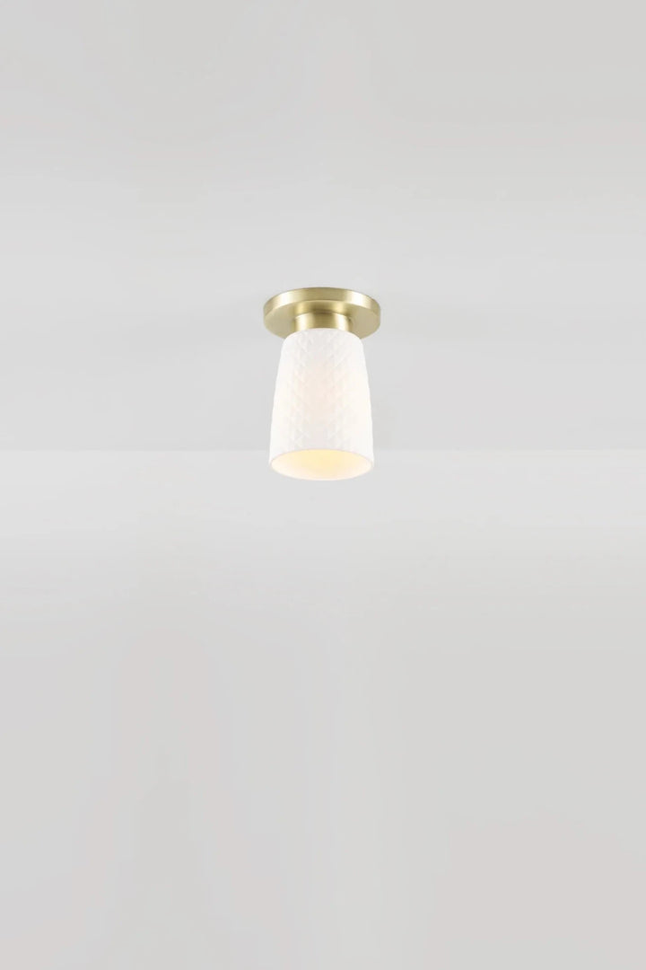 Oxford 1 Bone China Ceiling Light - Original BTC Floor Lamps - Satin Brass - HORNE
