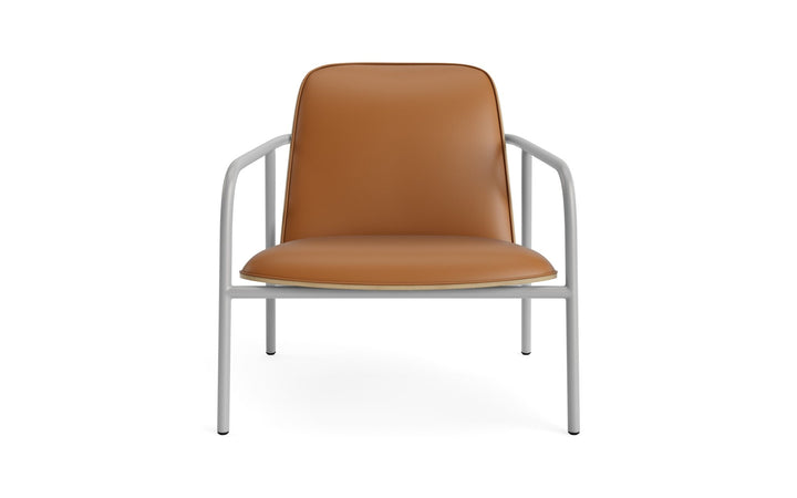 Pad Lounge Chair Low - Normann Copenhagen Lounge Chairs - Pad Lounge Chair Low Oak & Grey Steel - Ultra Leather - 41599 Black - HORNE
