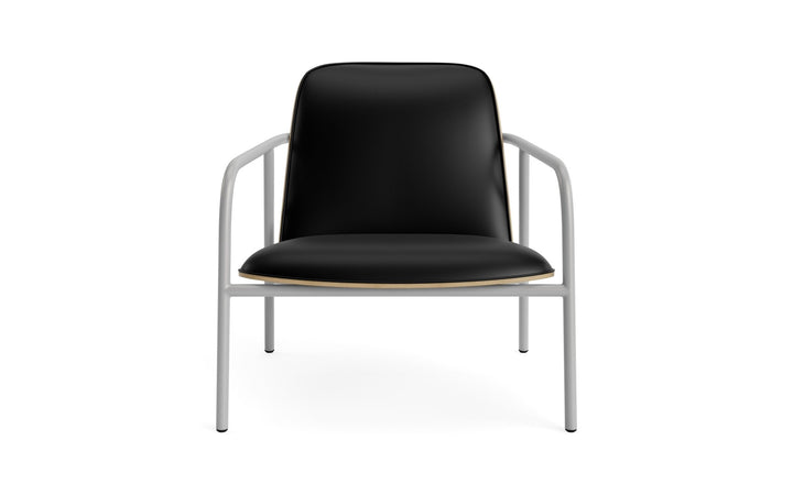 Pad Lounge Chair Low - Normann Copenhagen Lounge Chairs - Pad Lounge Chair Low Oak & Grey Steel - Ultra Leather - 41599 Black - HORNE