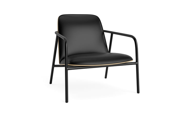Pad Lounge Chair Low - Normann Copenhagen Lounge Chairs - Pad Lounge Chair Low Oak & Black Steel - Ultra Leather - 41599 Black - HORNE