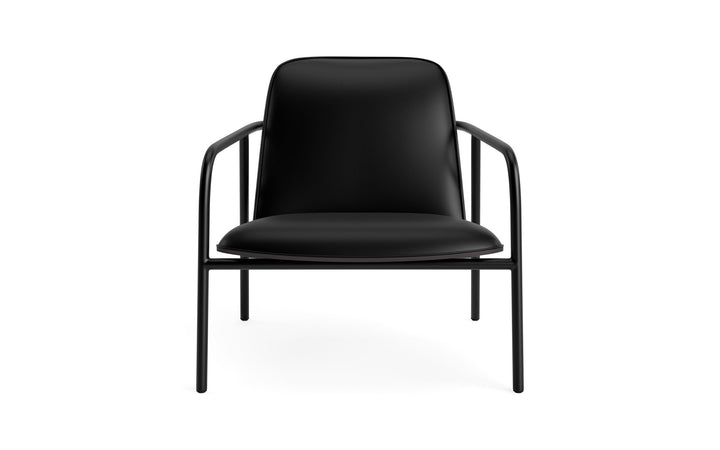 Pad Lounge Chair Low - Normann Copenhagen Lounge Chairs - Pad Lounge Chair Low Oak & Grey Steel - Ultra Leather - 41599 Black - HORNE