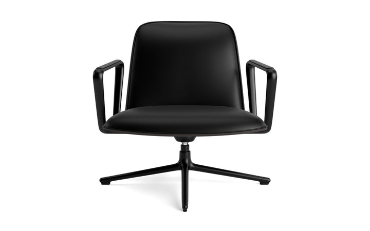 Pad Lounge Chair Low Swivel Tilt - Normann Copenhagen Lounge Chairs - Pad Lounge Chair Low Swivel Black & Black Alu Tilt - Ultra Leather - 41599 Black - HORNE