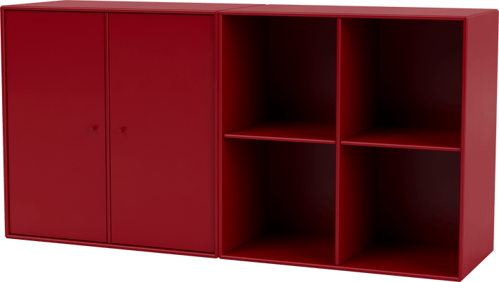 Pair Classic Sideboard - Wall Mounted - Montana - Shelving - Beetroot - HORNE