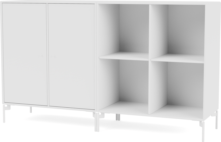 Pair Classic Sideboard - With Legs - Montana - Shelving - New White - Snow - HORNE