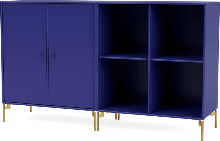 Pair Classic Sideboard - With Legs - Montana - Shelving - Monarch - Brass - HORNE