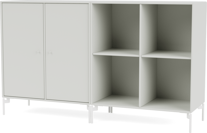 Pair Classic Sideboard - With Legs - Montana - Shelving - Nordic - Snow - HORNE