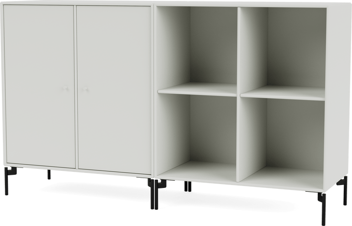 Pair Classic Sideboard - With Legs - Montana - Shelving - Nordic - Black - HORNE