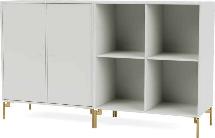 Pair Classic Sideboard - With Legs - Montana - Shelving - Nordic - Brass - HORNE