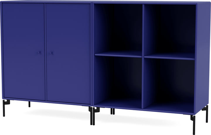 Pair Classic Sideboard - With Legs - Montana - Shelving - Monarch - Black - HORNE