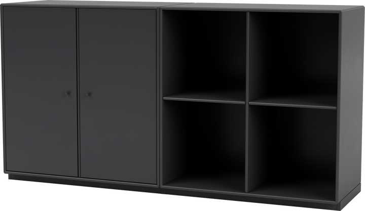 Pair Classic Sideboard - With Plinth Base - Montana - Shelving - Anthracite - 1.2