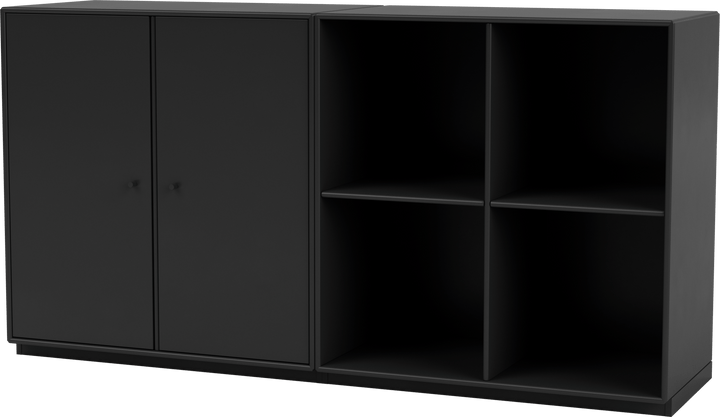 Pair Classic Sideboard - With Plinth Base - Montana - Shelving - Black - 1.2" - HORNE