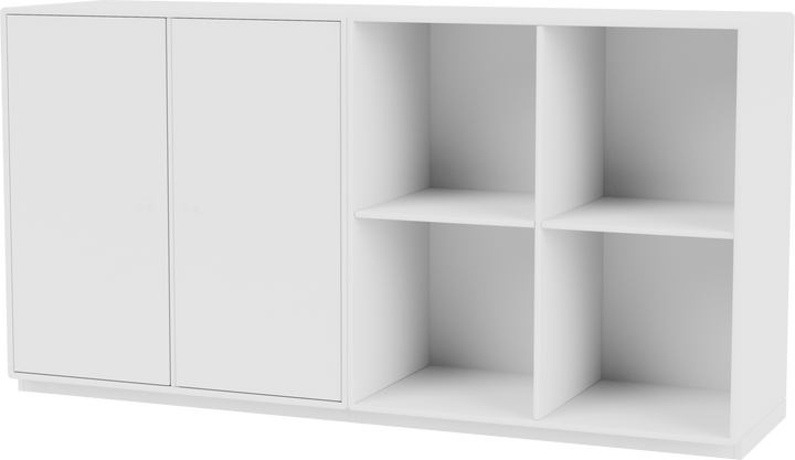 Pair Classic Sideboard - With Plinth Base - Montana - Shelving - New White - 1.2" - HORNE