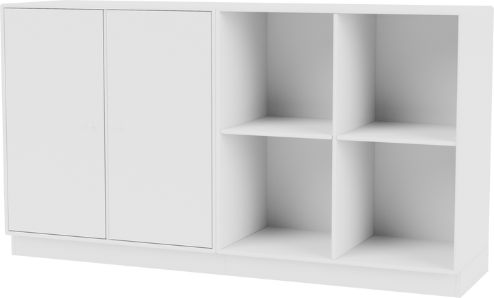 Pair Classic Sideboard - With Plinth Base - Montana - Shelving - New White - 2.7" - HORNE