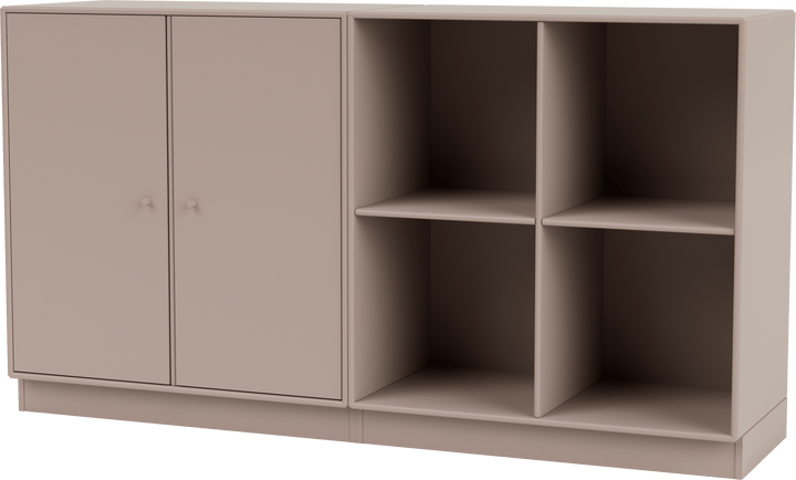 Pair Classic Sideboard - With Plinth Base - Montana - Shelving - Mushroom - 2.7" - HORNE